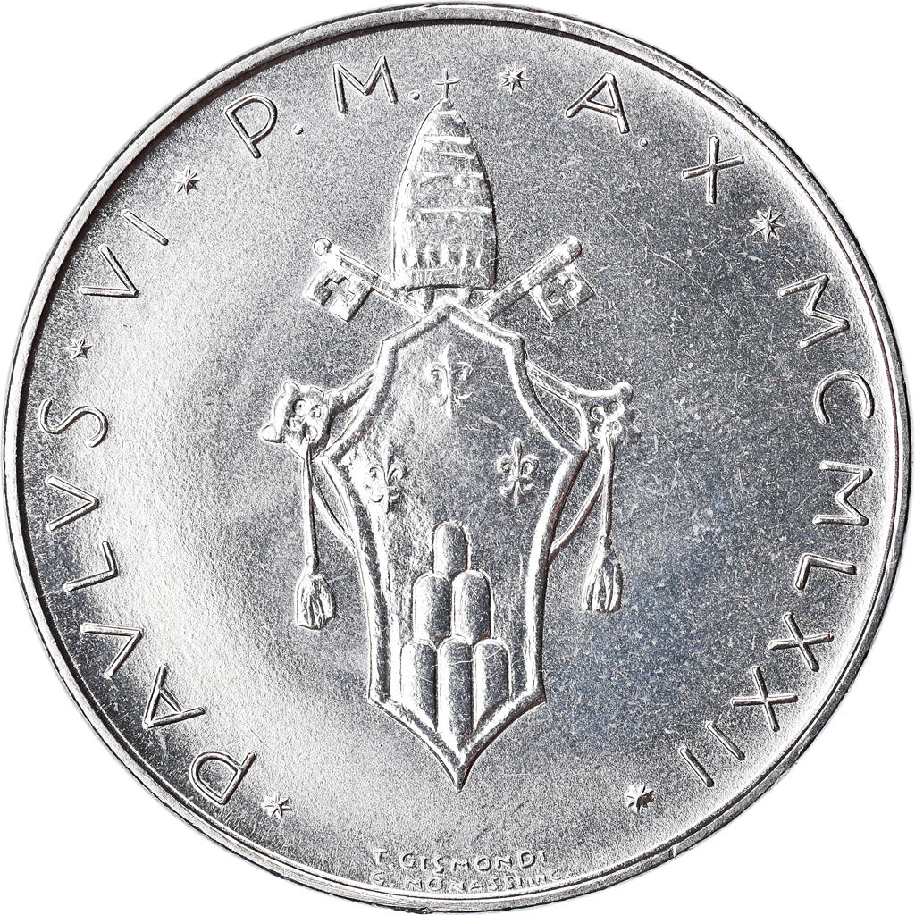 Coin, VATICAN CITY, Paul VI, 100 Lire, 1972, MS(64), Stainless Steel, KM:122