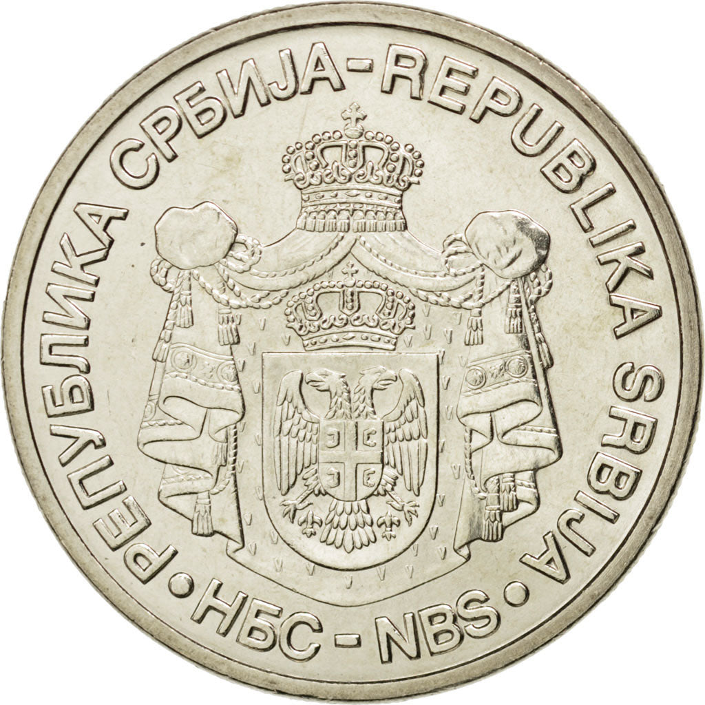 Serbia , 20 Dinara, 2010, KM #New, MS(63), Copper-Nickel-Zinc, 9.28