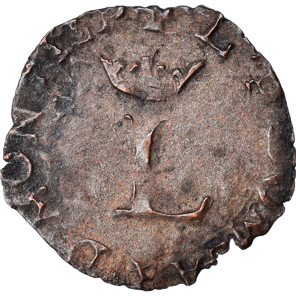 Moneta, Francja, DOMBES, Louis II de Montpensier, Liard, 1579, Trévoux