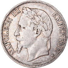 Moneda, Francia, Napoléon III, 5 Francs, 1868, Strasbourg, BC+, Plata, KM:799.2