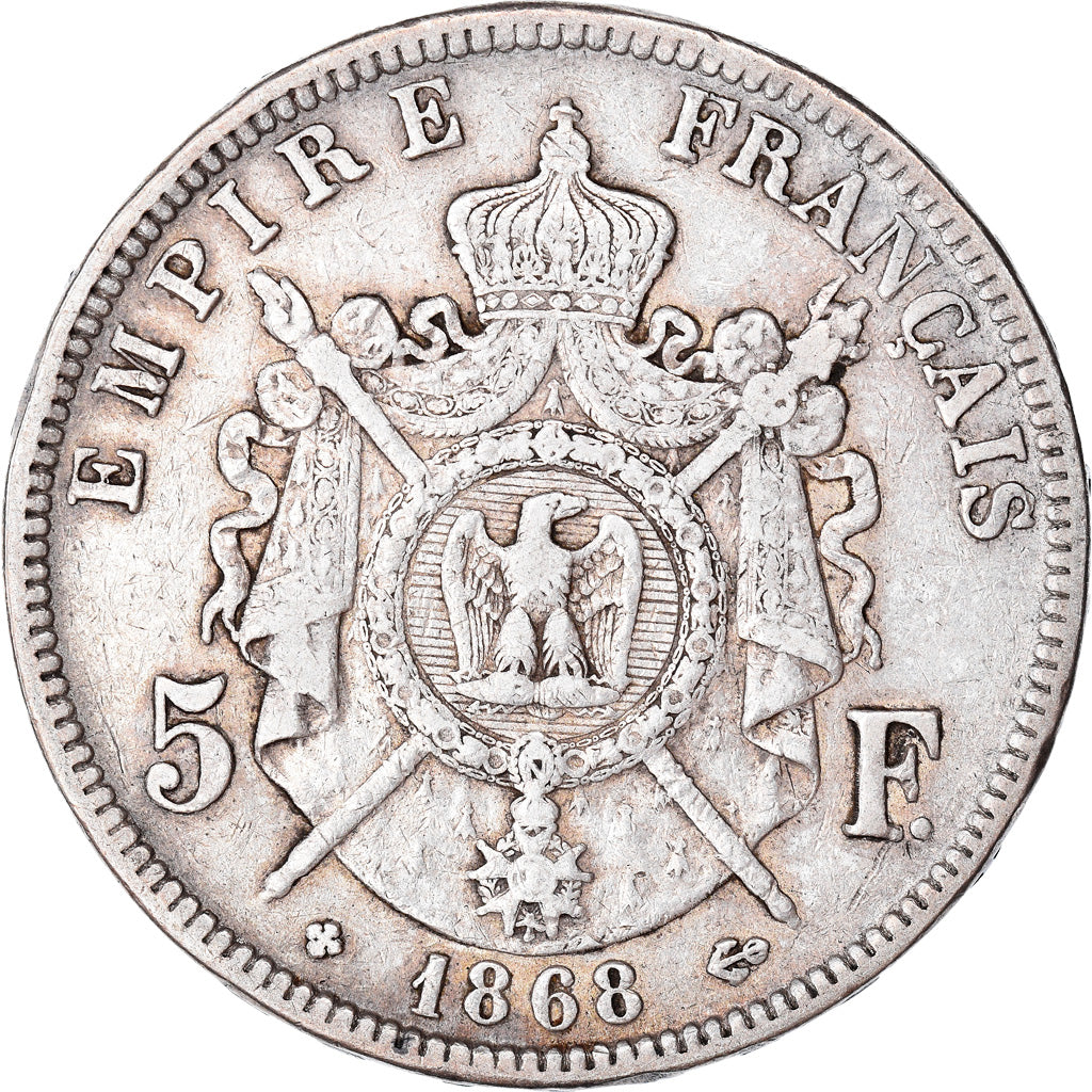 Monnaie, France, Napoléon III, 5 Francs, 1868, Strasbourg, TB+, Argent