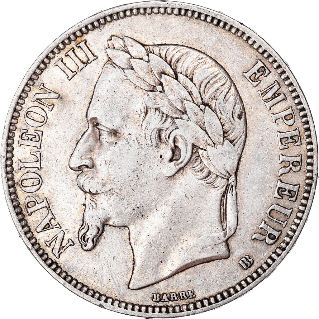 Monnaie, France, Napoléon III, 5 Francs, 1869, Strasbourg, TTB, Argent