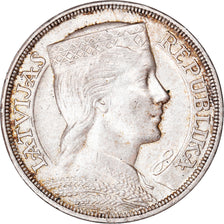Coin, Latvia, 5 Lati, 1932, AU(50-53), Silver, KM:9