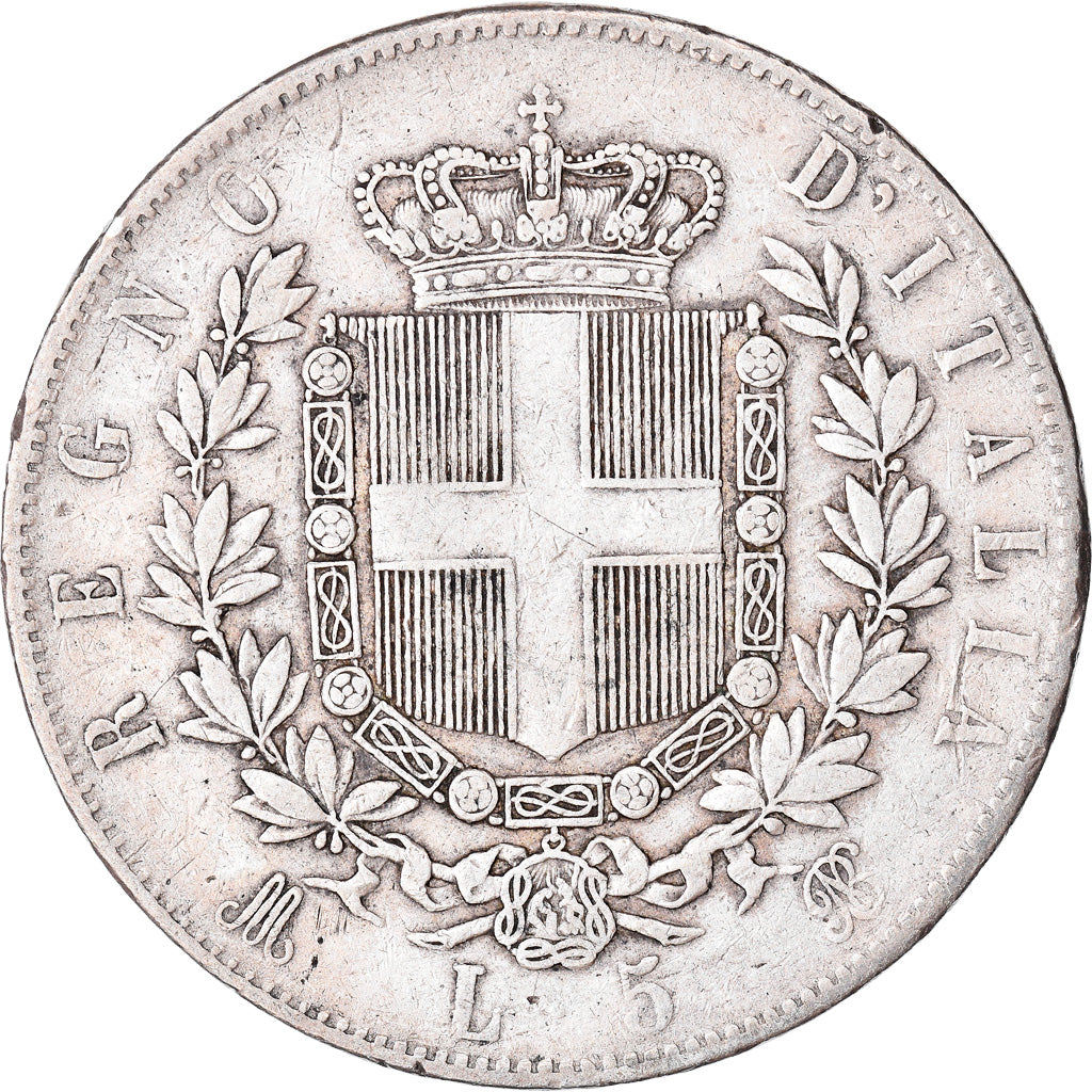 Moneta, Italia, Vittorio Emanuele II, 5 Lire, 1871, Milan, MB+, Argento, KM:8.3
