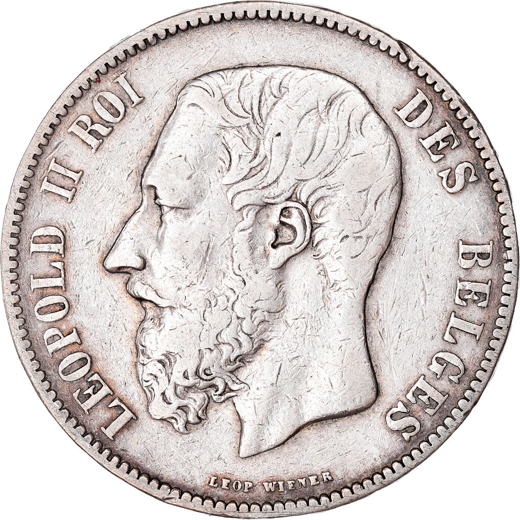 Coin, Belgium, Leopold II, 5 Francs, 5 Frank, 1873, VF(30-35), Silver, KM:24