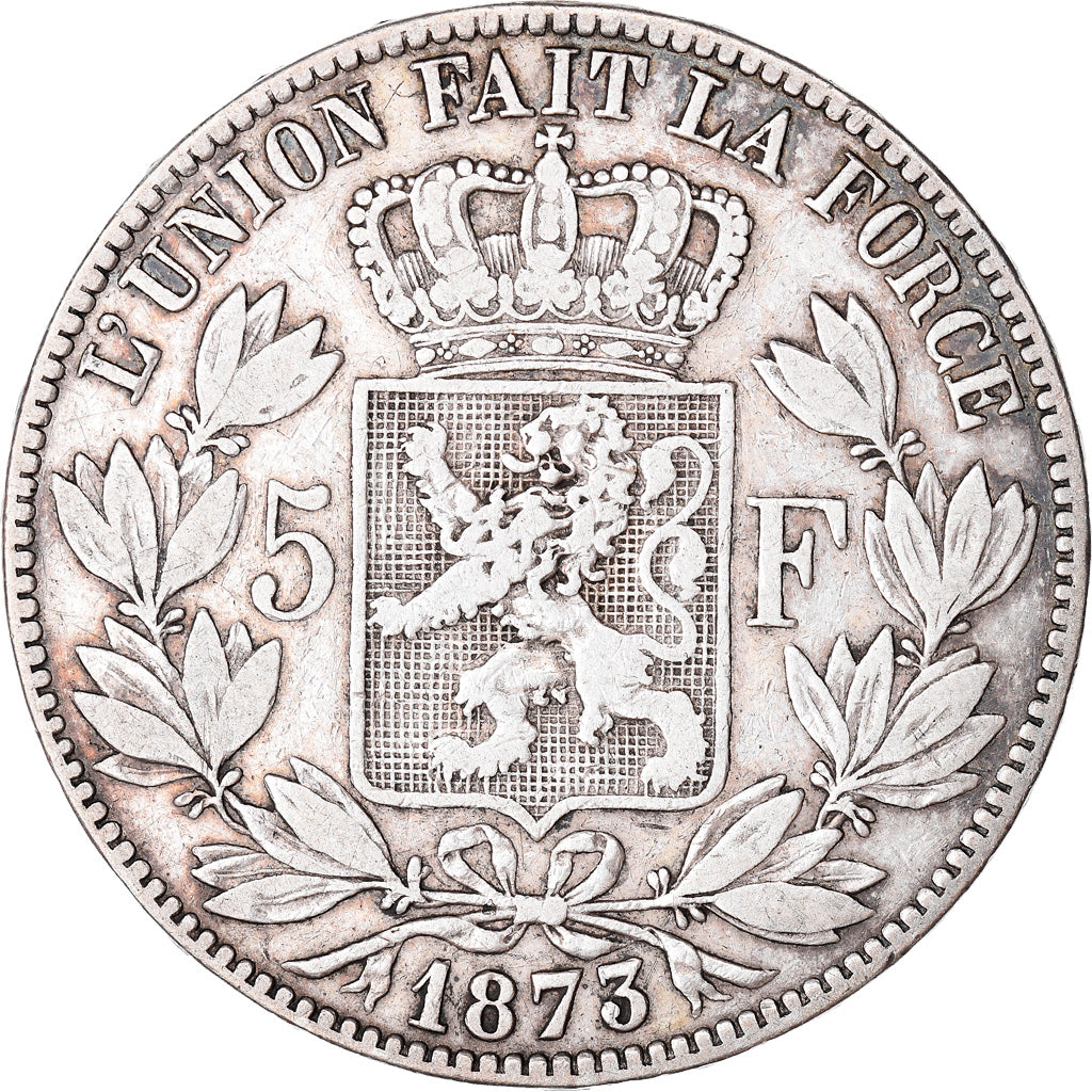 Coin, Belgium, Leopold II, 5 Francs, 5 Frank, 1873, VF(30-35), Silver, KM:24