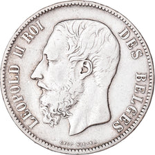 Coin, Belgium, Leopold II, 5 Francs, 5 Frank, 1870, Brussels, VF(30-35), Silver
