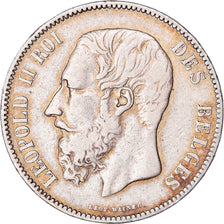 Coin, Belgium, Leopold II, 5 Francs, 5 Frank, 1875, VF(30-35), Silver, KM:24