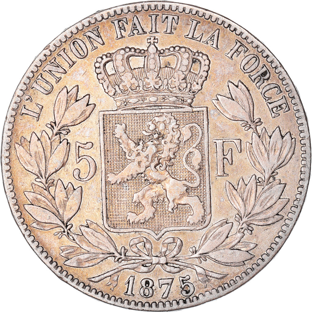 Coin, Belgium, Leopold II, 5 Francs, 5 Frank, 1875, VF(30-35), Silver, KM:24