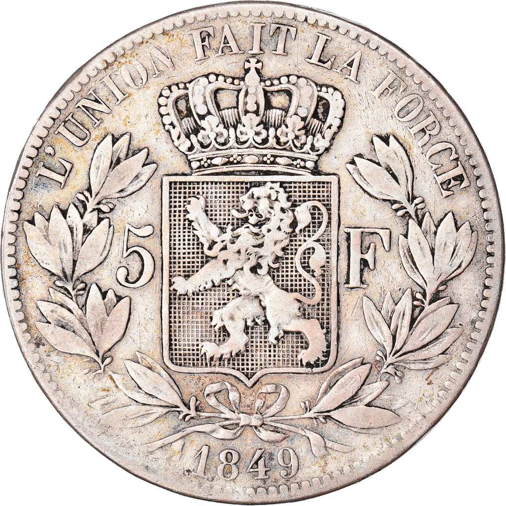 Monnaie, Belgique, Leopold I, 5 Francs, 5 Frank, 1849, TB, Argent, KM:17