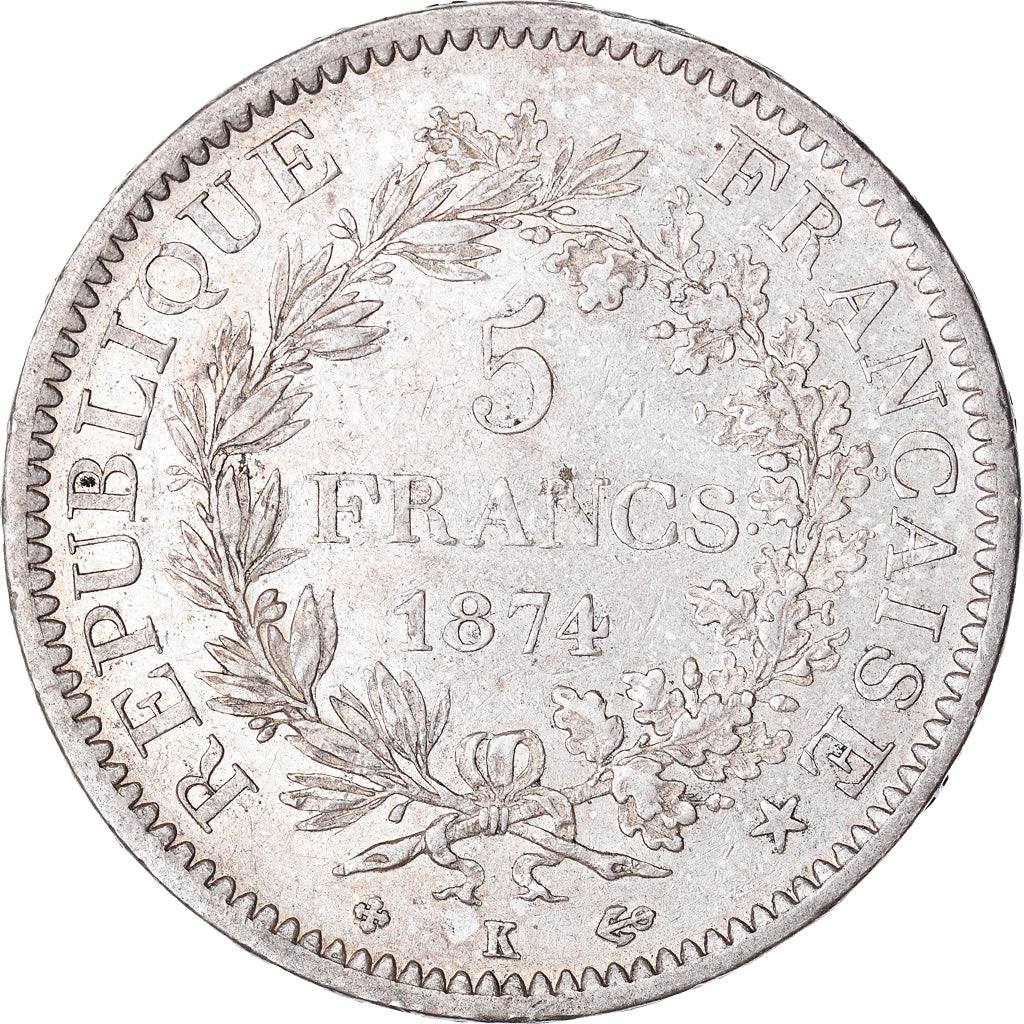 Monnaie, France, Hercule, 5 Francs, 1874, Bordeaux, TTB, Argent, Gadoury:745a