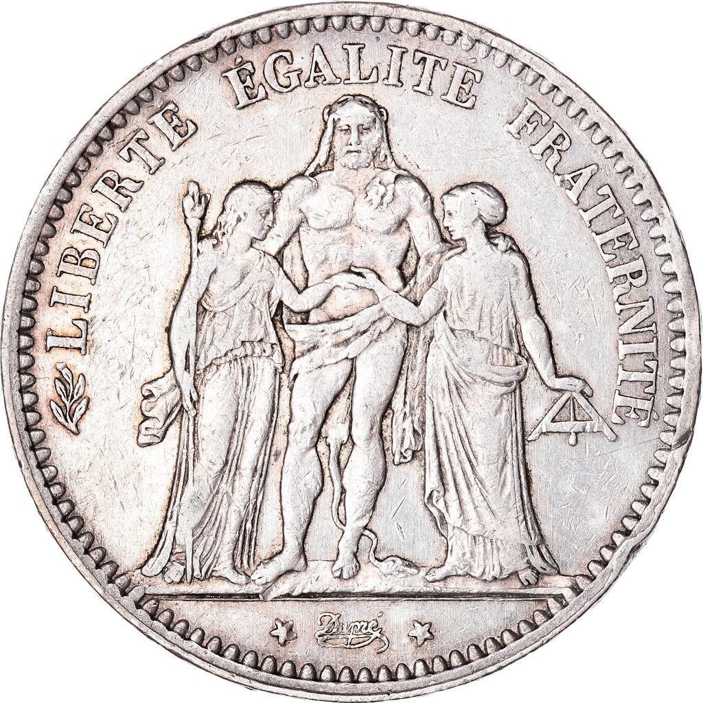 Moeda, França, Hercule, 5 Francs, 1875, Paris, VF(30-35), Prata, KM:820.1