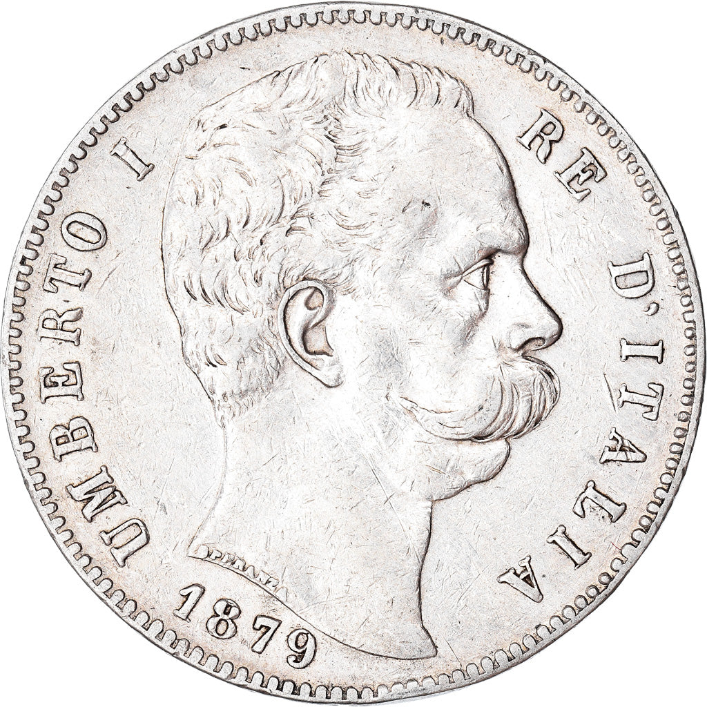 Coin, Italy, Umberto I, 5 Lire, 1879, Rome, EF(40-45), Silver, KM:20