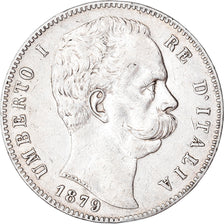 Coin, Italy, Umberto I, 5 Lire, 1879, Rome, EF(40-45), Silver, KM:20