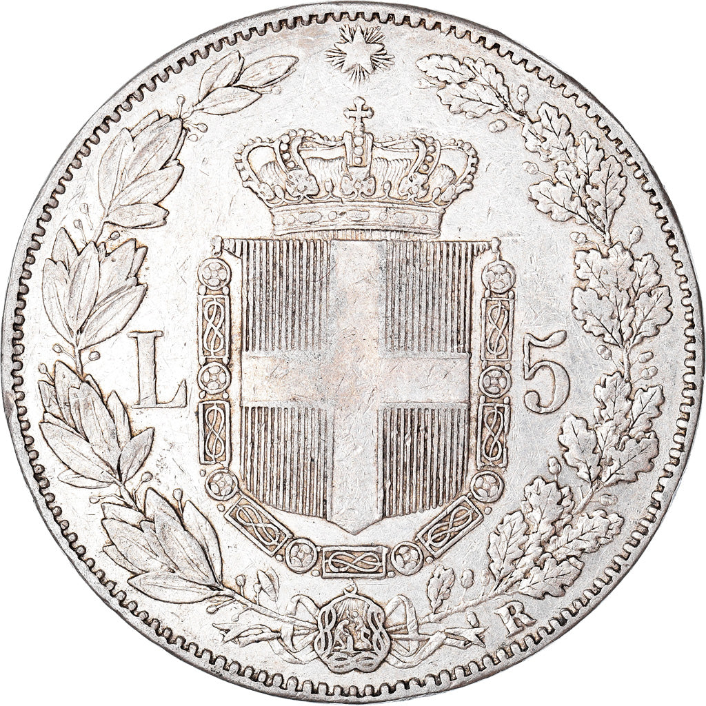 Coin, Italy, Umberto I, 5 Lire, 1879, Rome, EF(40-45), Silver, KM:20