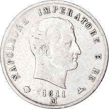Moneta, STATI ITALIANI, KINGDOM OF NAPOLEON, Napoleon I, 5 Lire, 1811, Milan