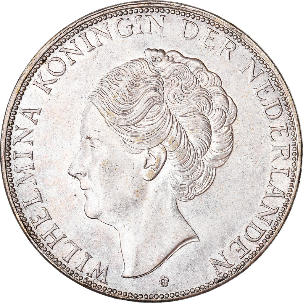 Coin, Netherlands, Wilhelmina I, 2-1/2 Gulden, 1938, AU(55-58), Silver, KM:165