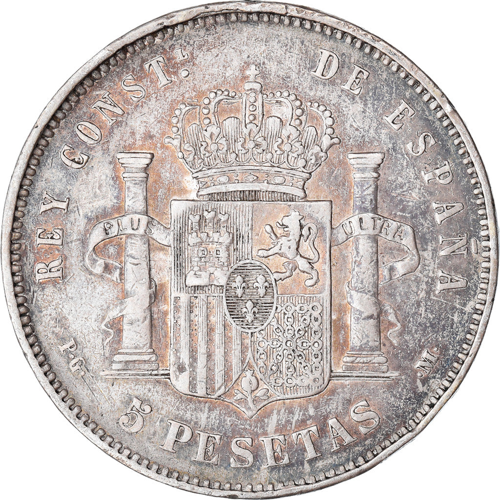 Coin, Spain, Alfonso XIII, 5 Pesetas, 1892, Madrid, VF(30-35), Silver, KM:700