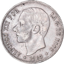 Münze, Spanien, Alfonso XII, 5 Pesetas, 1883, Madrid, SS, Silber, KM:688