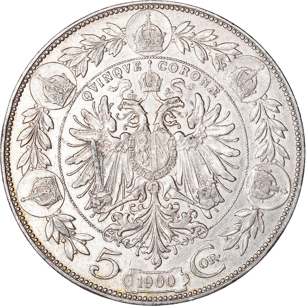 Coin, Austria, Franz Joseph I, 5 Corona, 1900, EF(40-45), Silver, KM:2807