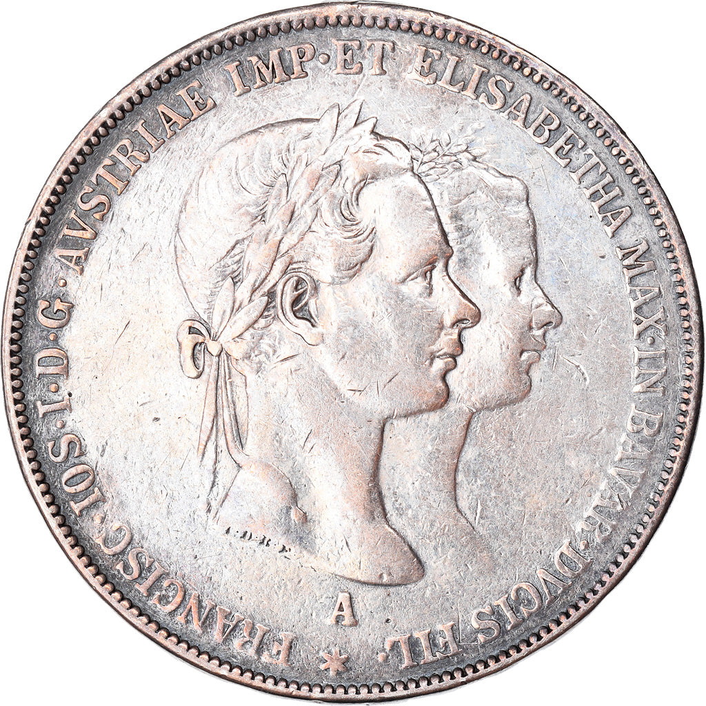 Moneta, Austria, Franz Joseph I, 2 Gulden, 1854, Vienna, MB+, Argento, KM:M3