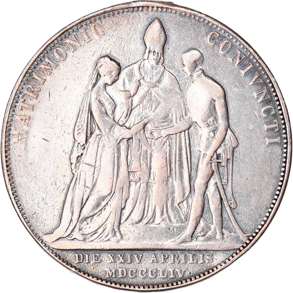 Moneta, Austria, Franz Joseph I, 2 Gulden, 1854, Vienna, MB+, Argento, KM:M3