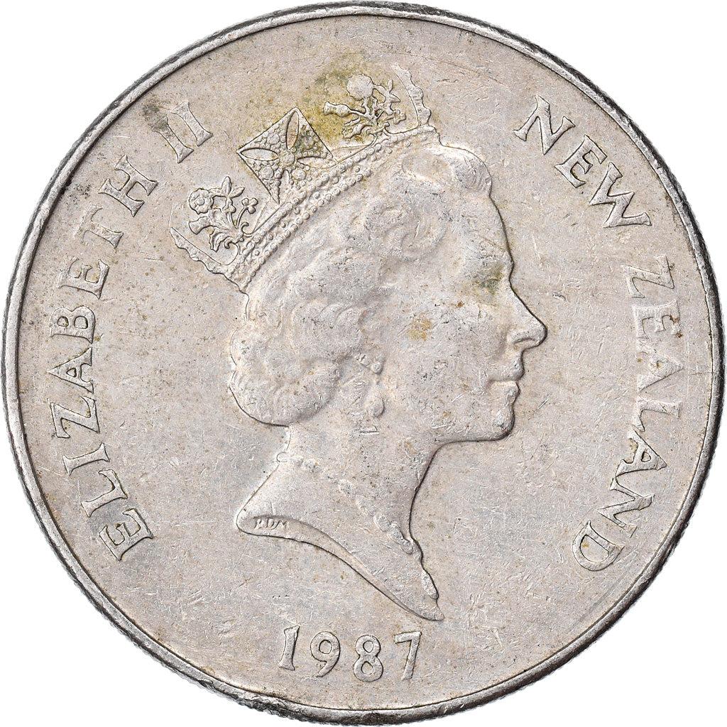 Monnaie, Nouvelle-Zélande, Elizabeth II, 20 Cents, 1987, TTB, Copper-nickel