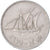 Moneta, Kuwait, Jabir Ibn Ahmad, 50 Fils, 1975/AH1395, BB+, Rame-nichel, KM:13