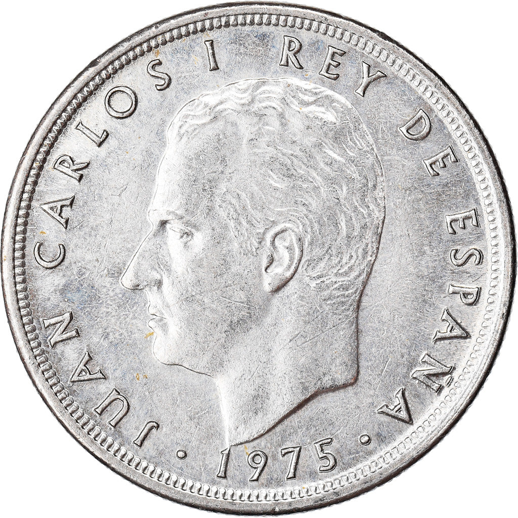 Moneta, Spagna, Juan Carlos I, 5 Pesetas, 1975 (79), SPL-, Rame-nichel, KM:807