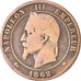Moneta, Francja, Napoleon III, 10 Centimes, 1862, Paris, F(12-15), Bronze