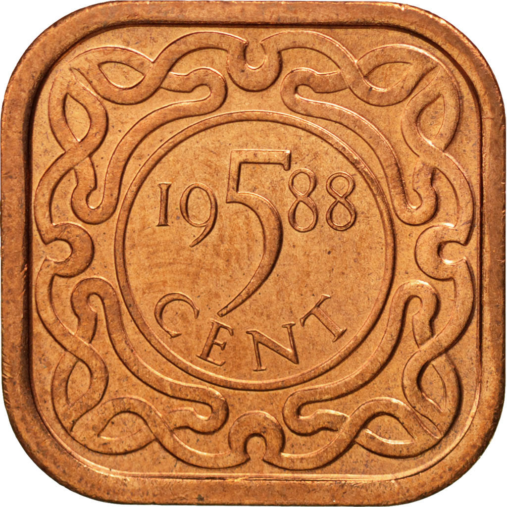 SURINAME, 5 Cents, 1988, KM #12.1b, MS(63), Copper Plated Steel, 18, 3.01
