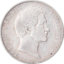 Moeda, Estados Alemães, BAVARIA, Ludwig I, Gulden, 1844, EF(40-45), Prata