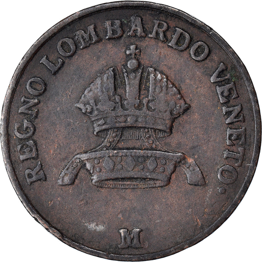Moneta, DEPARTAMENTY WŁOSKIE, LOMBARDY-VENETIA, Centesimo, 1822, Milan