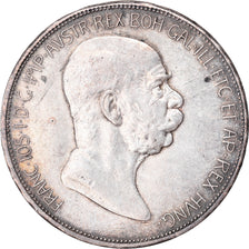 Coin, Austria, Franz Joseph I, 5 Corona, 1908, EF(40-45), Silver, KM:2809