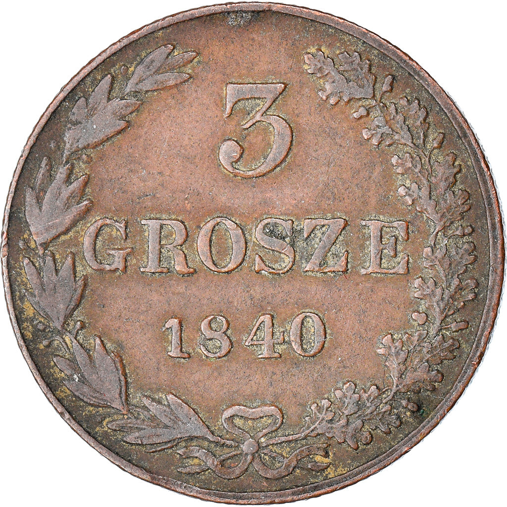 Coin, Poland, Nicholas I, 3 Grosze, 1840, Moneta Wschovensis, EF(40-45), Copper