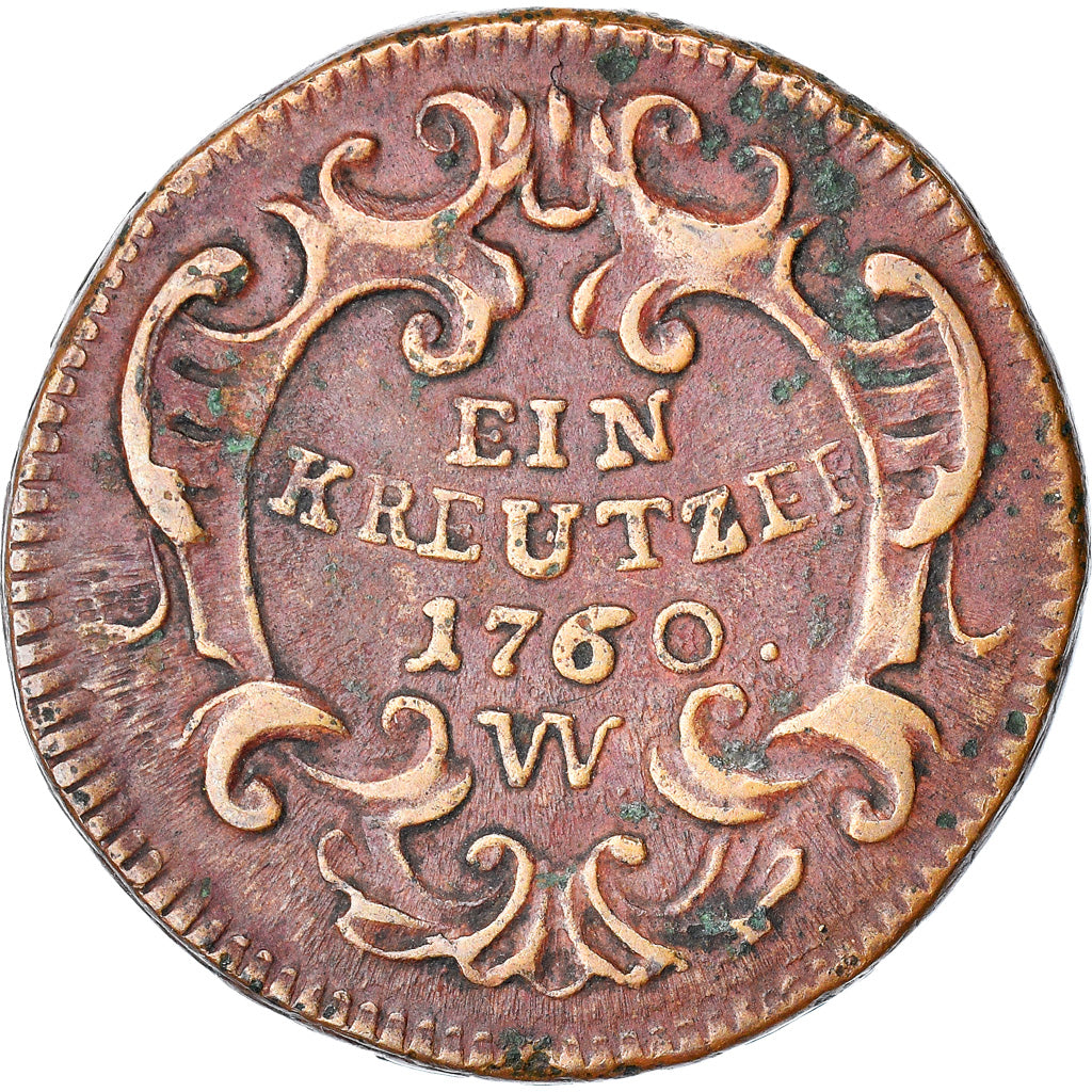 Coin, Austria, Franz I, Kreuzer, 1760, Vienna, EF(40-45), Copper, KM:2007