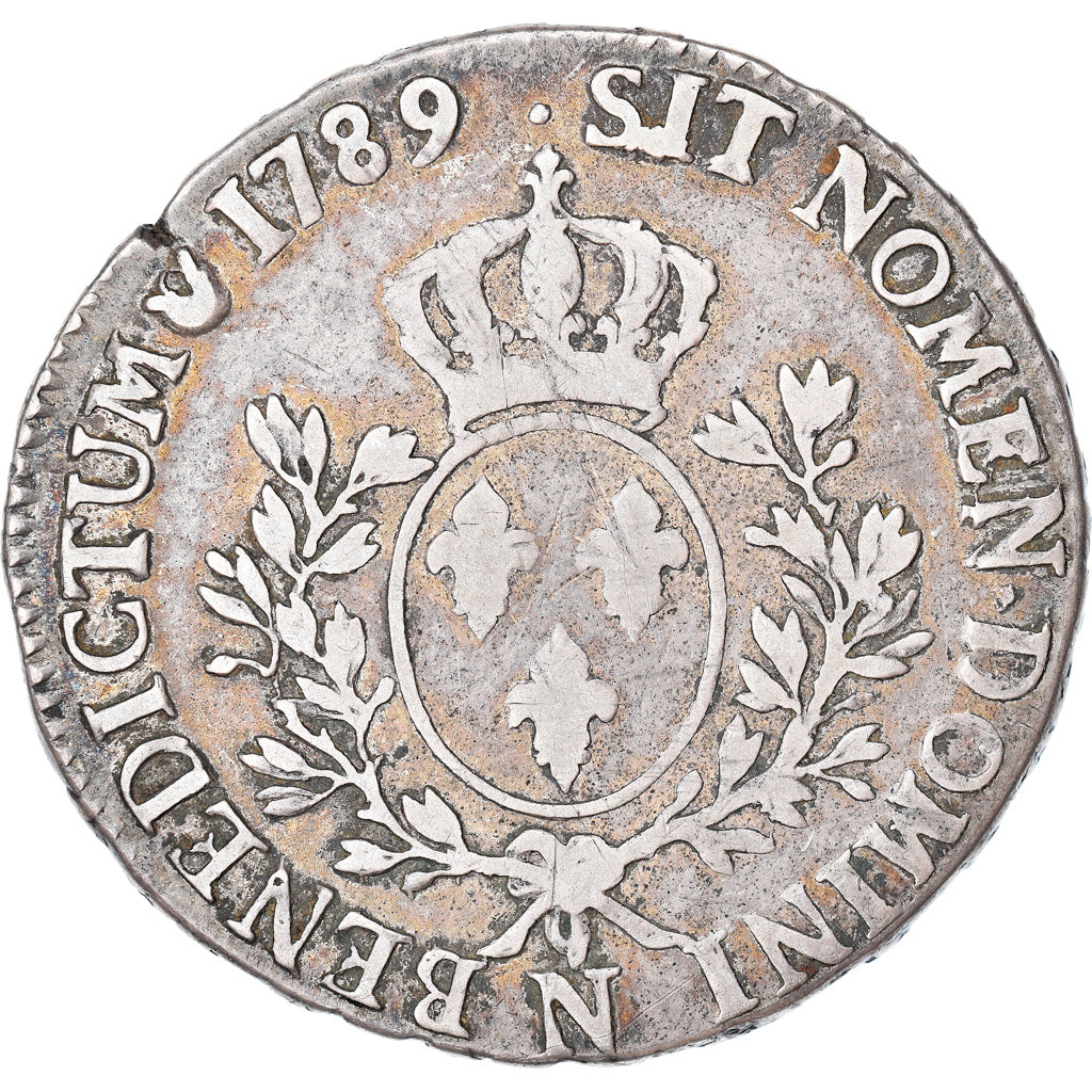 Munten, Frankrijk, Louis XVI, Ecu aux branches d'olivier, 1789, Montpellier