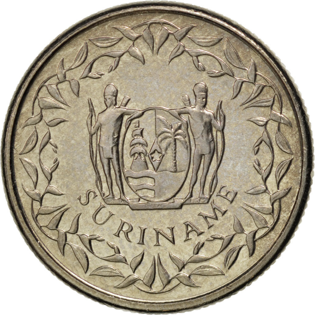 Coin, Suriname, 10 Cents, 1989, MS(63), Nickel plated steel, KM:13a