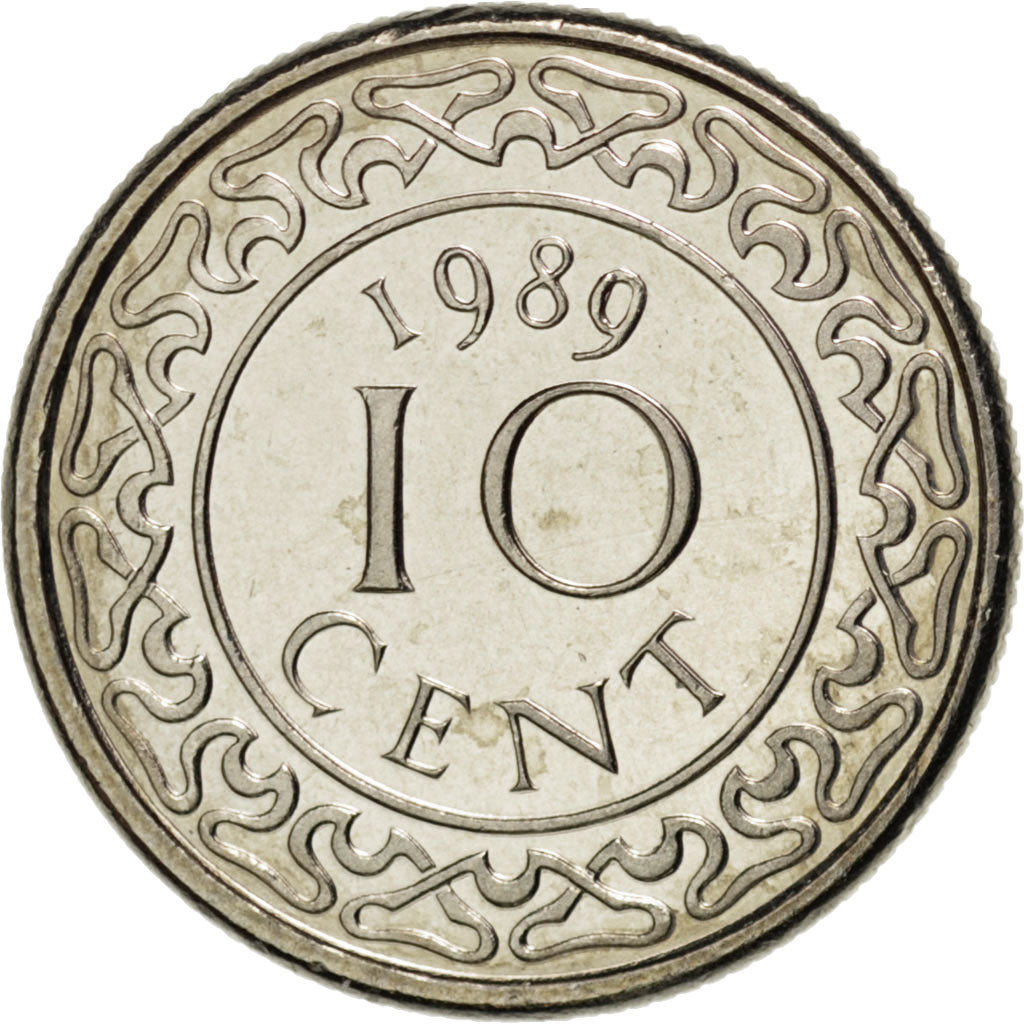 Moneta, Suriname, 10 Cents, 1989, SPL, Acciaio placcato nichel, KM:13a