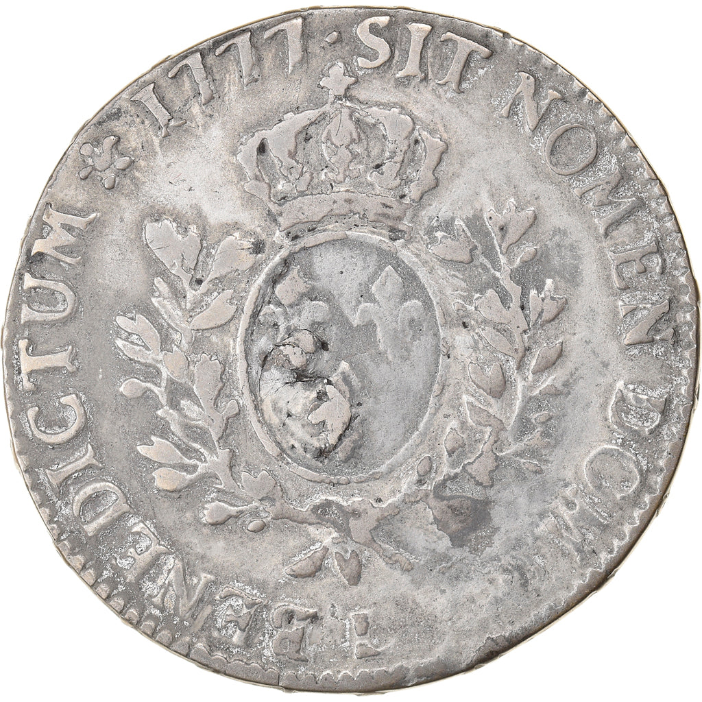 Moneda, Francia, Louis XVI, Ecu aux branches d'olivier, 1777, Bayonne