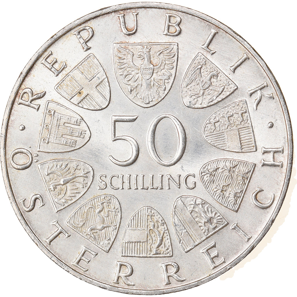 Moneta, Austria, 50 Schilling, 1971, AU(55-58), Srebro, KM:2911