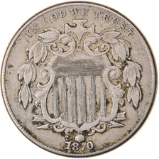 Monnaie, États-Unis, Shield Nickel, 5 Cents, 1870, Philadelphie, TTB