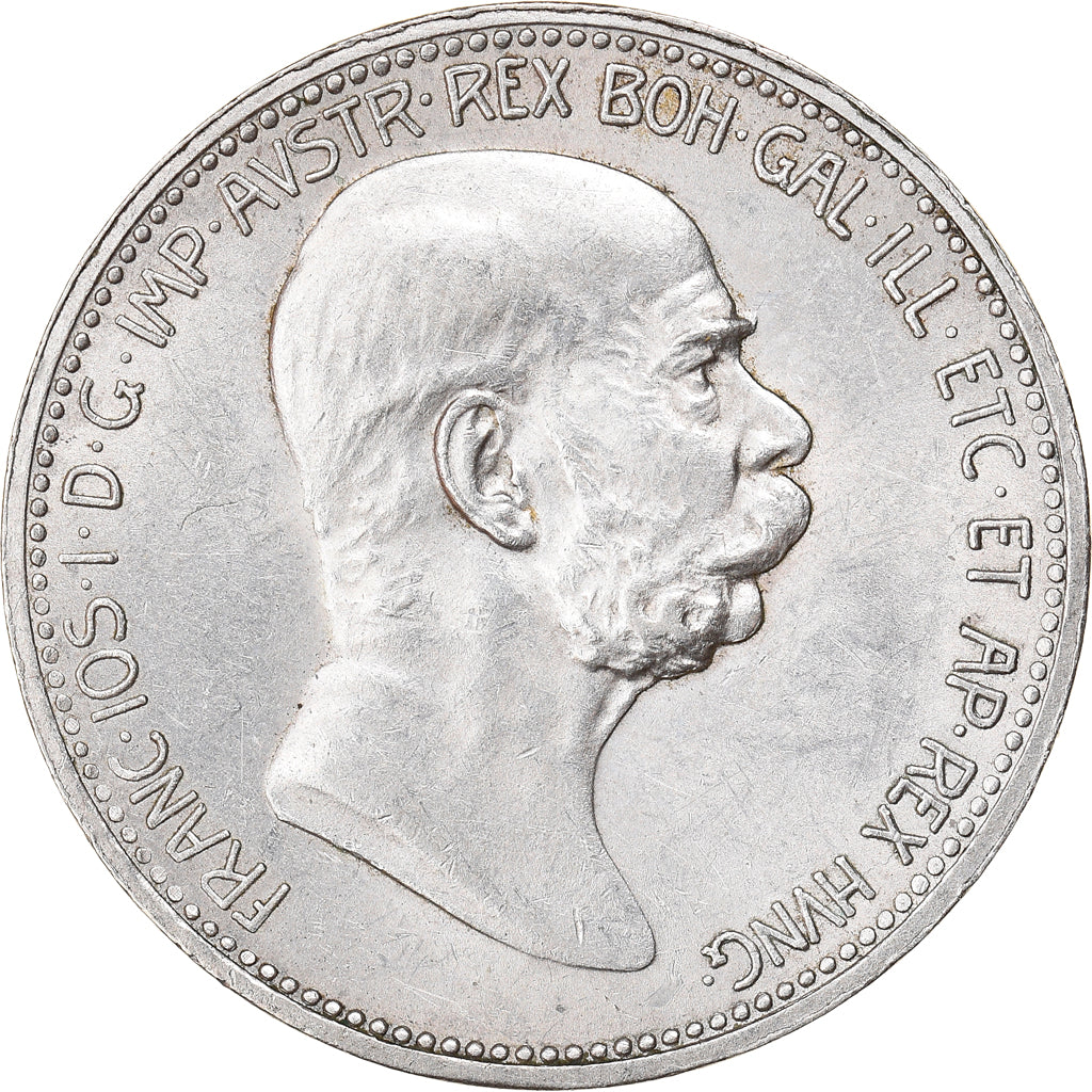 Coin, Austria, Franz Joseph I, Corona, 1908, AU(55-58), Silver, KM:2808