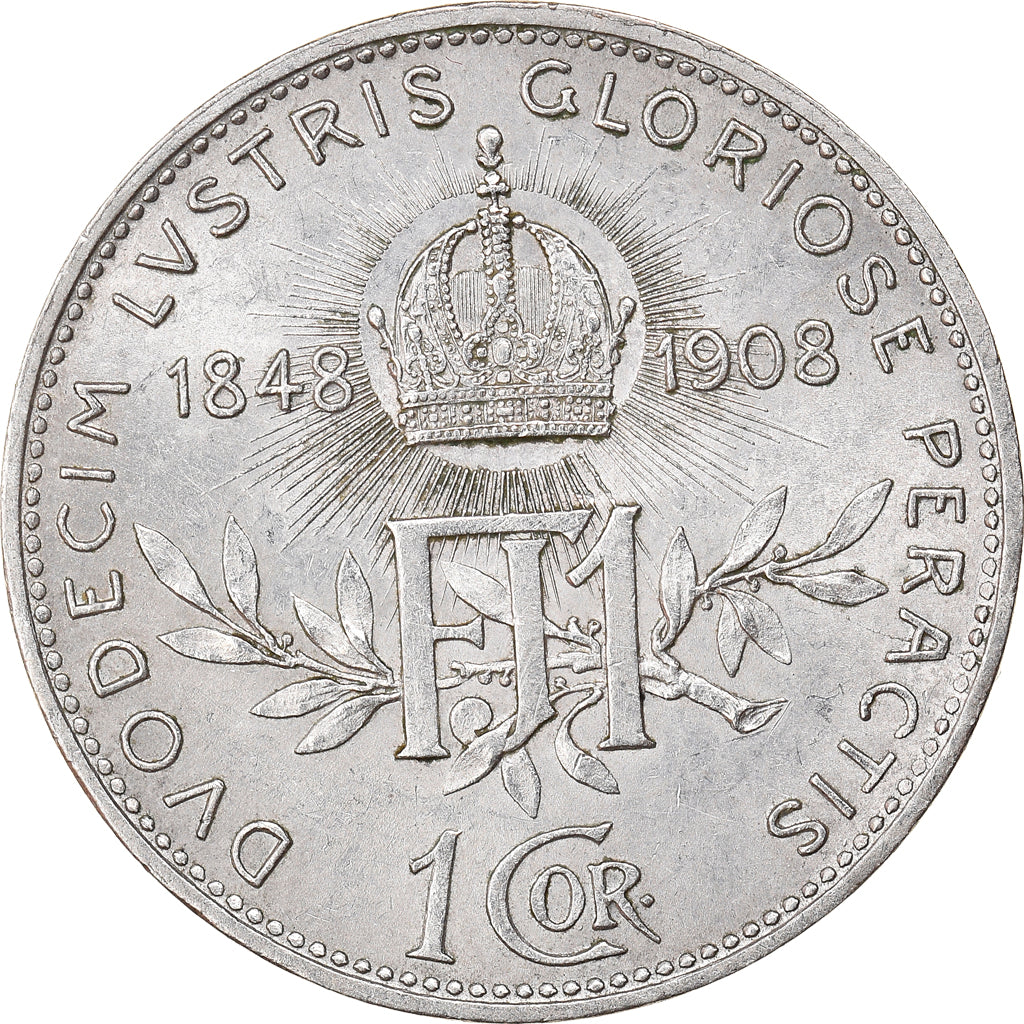 Coin, Austria, Franz Joseph I, Corona, 1908, AU(55-58), Silver, KM:2808