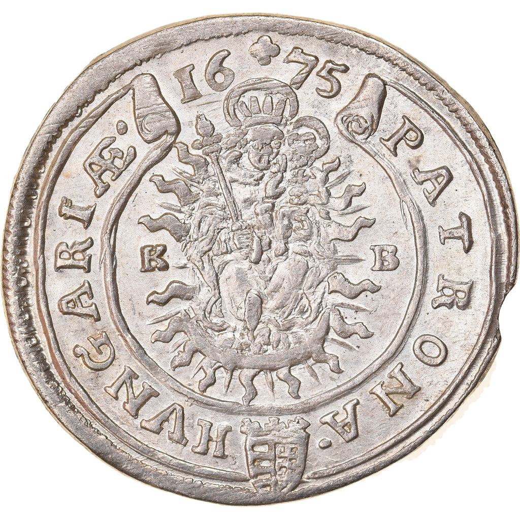 Moneta, Ungheria, Leopold I, 15 Krajczar, 1675, Kremnitz, SPL, Argento, KM:175