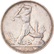 Münze, Russland, 50 Kopeks, 1924, Leningrad, SS+, Silber, KM:89.1