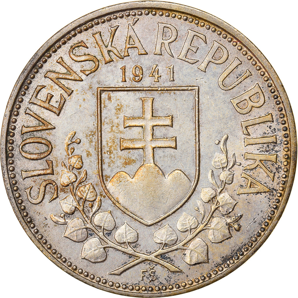 Coin, Slovakia, 20 Korun, 1941, AU(55-58), Silver, KM:7.1