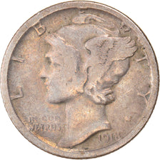Coin, United States, Mercury Dime, Dime, 1918, San Francisco, VF(30-35), Silver