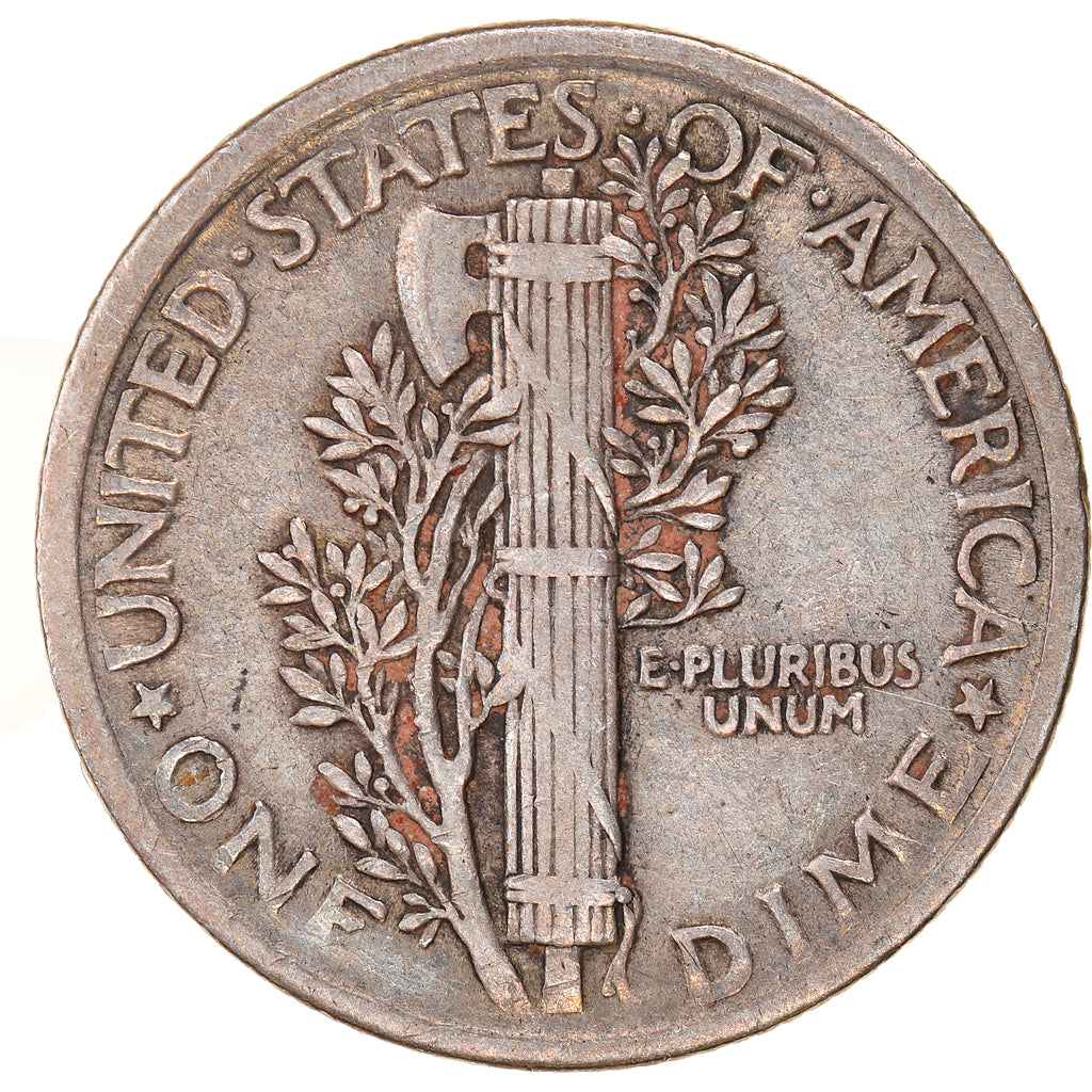 Coin, United States, Mercury Dime, Dime, 1919, Philadelphia, EF(40-45), Silver