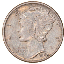 Coin, United States, Mercury Dime, Dime, 1943, Philadelphia, AU(50-53), Silver